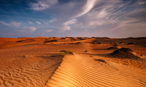 Scenic view of desert against sky