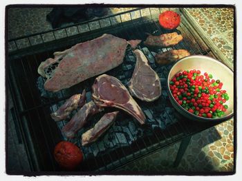 Close-up of food on table