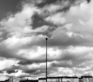 Low angle view of street light against sky