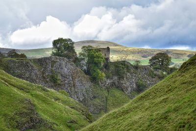 Scenic view of land against sky