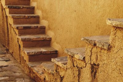 Old steps against wall