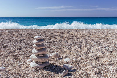 Scenic view of beach against sky