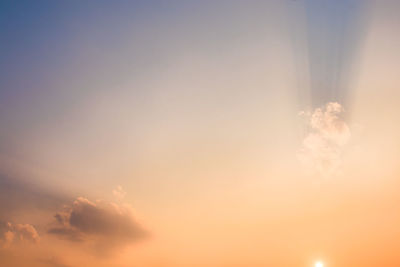 Low angle view of sky during sunset