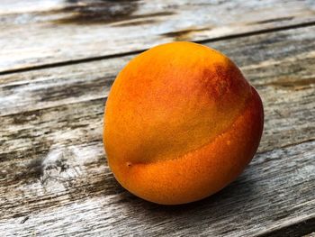 High angle view of orange on table