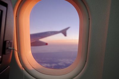 Airplane seen through window