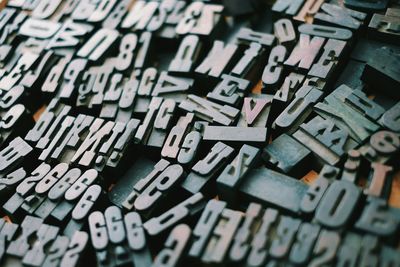 Close-up of fonts