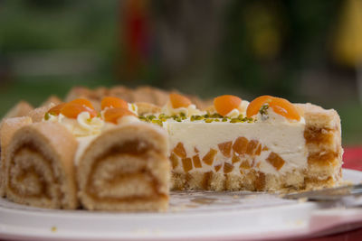 Close-up of bread in plate