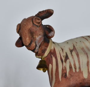 Low angle view of statue against sky