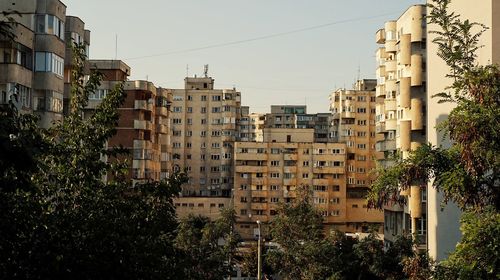 Low angle view of buildings against sky