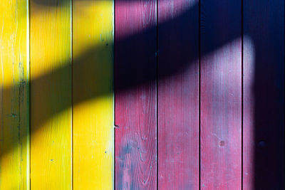 Full frame shot of multi colored wooden door