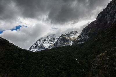 Low angle view of mountains against sky