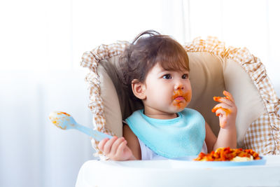 Cute girl eating food