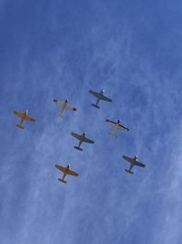 Directly below shot of airshow in sky