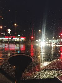 Illuminated street light at night