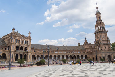 Low angle view of historic building against sky