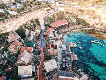 High angle view of buildings in a city