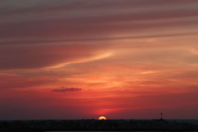 Scenic view of dramatic sky during sunset