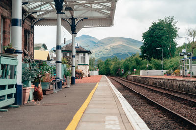 Train on railroad station