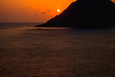 Scenic view of sea at sunset