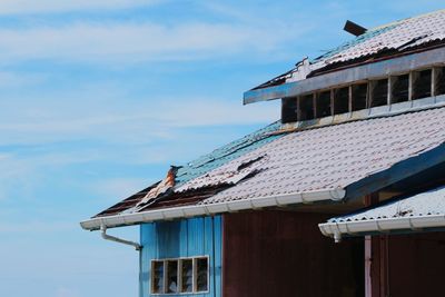 Low angle view of house against sky