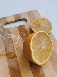 High angle view of oranges on table