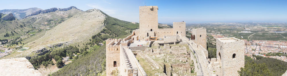 High angle view of townscape against sky