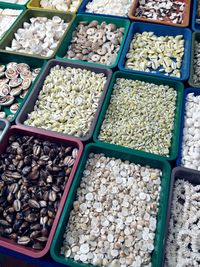 High angle view of food for sale in market