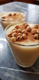 High angle view of coffee on table