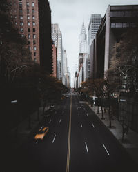 Road amidst buildings in city