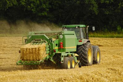 Tractor on agricultural field