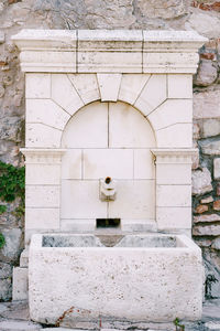 View of stone wall of building