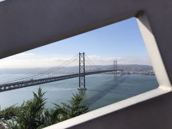 Suspension bridge over sea