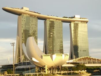 Modern building against sky in city