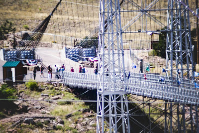 People at railway bridge