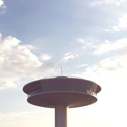 Low angle view of basketball hoop against sky