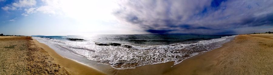 Panoramic view of beach against sky