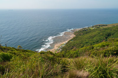 High angle view of sea against sky