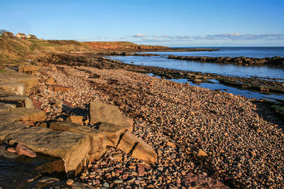 Scenic view of beach against sky