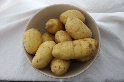 High angle view of fruits in bowl