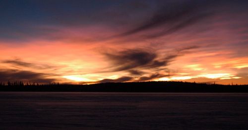 Scenic view of dramatic sky during sunset