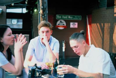 Group of people in restaurant