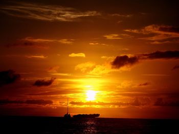 Scenic view of sea at sunset