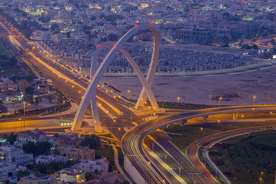 Al wahda bridge the tallest monument of city. known as 56 bridge of arch