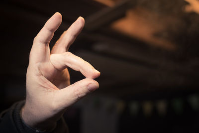 Close-up of human hand