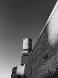 Low angle view of historic building against clear sky