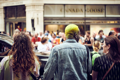 Rear view of people at music concert