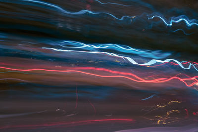 Full frame shot of light trails at night