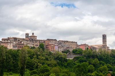 Skyline of little medieval town leonessa, province of rieti, lazio