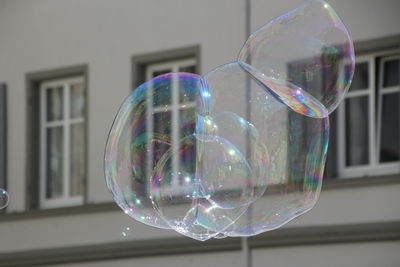 Close-up of bubbles in glass