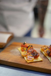 Close-up of pizza on table